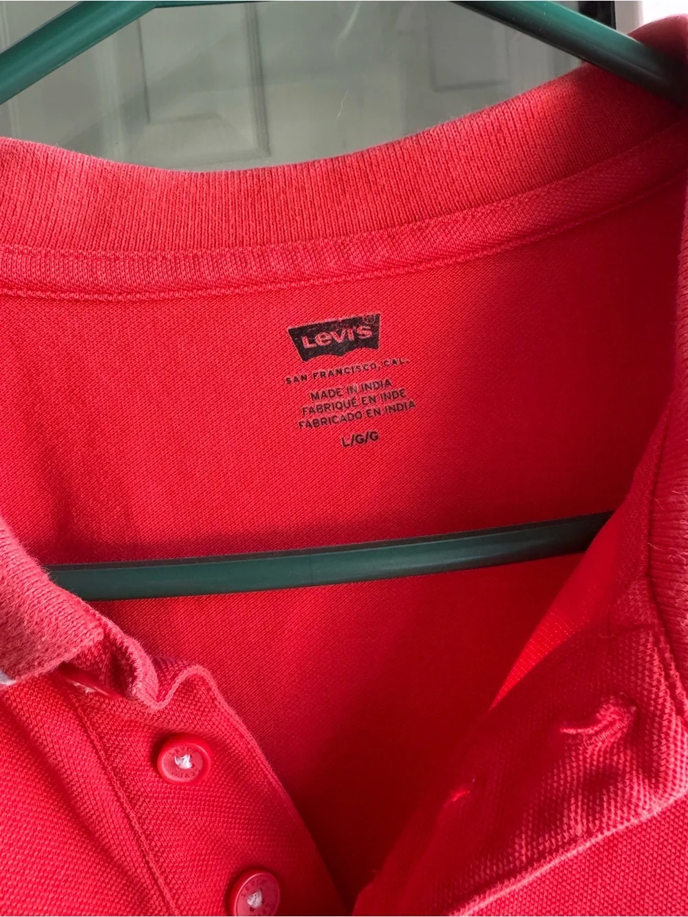Levi's Red Polo with White Contrast Trim